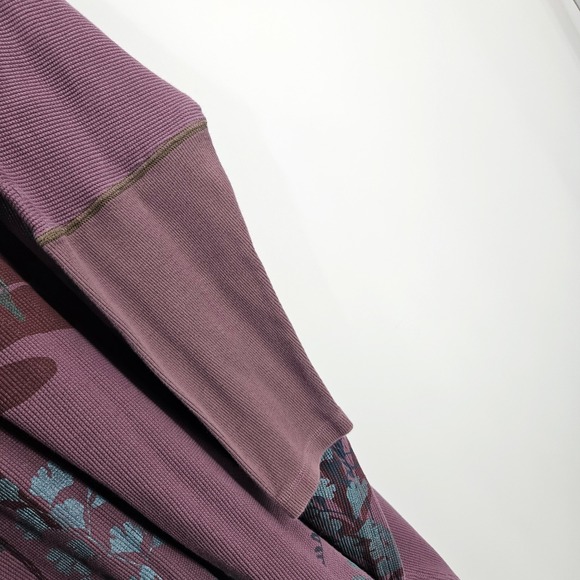 Blue Fish Tunic Dress Purple Waffle Knit Hand Painted Floral Oversized One Size - Picture 5 of 13